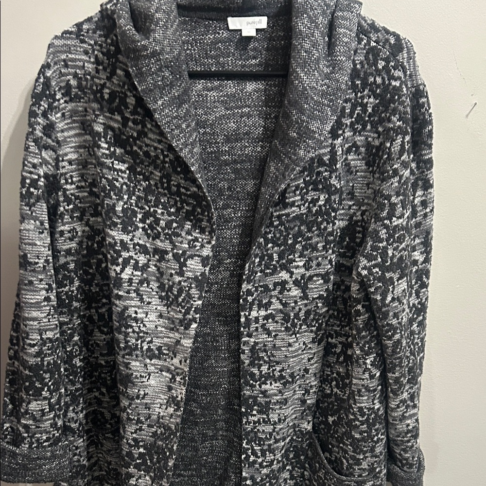 Black and Gray Patterned Cardigan